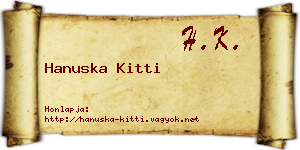Hanuska Kitti névjegykártya